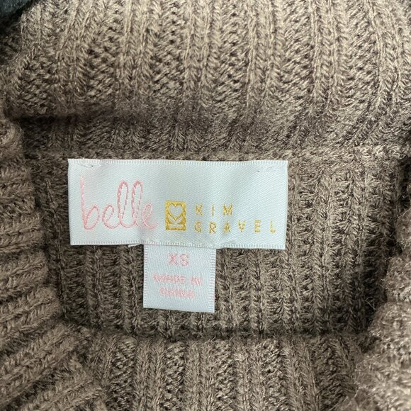 XS DRESS Ribbed Turtleneck Sweater Dress Belle by Kim Gravel-BROWN $54 - Picture 7 of 15